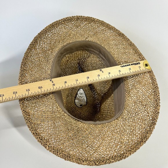 Summer Club Womens Styled In Australia Straw Hat Cream Band Natural Fiber Medium - Picture 8 of 9